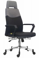 Főnöki szövetes forgószék, fekete-szürke