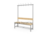 Felnőtt öltözőpad, akasztókkal, háttámlával