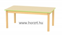 Óvodai téglalap asztal, 120x67x58 cm - juhar asztallap-zöld élzárással