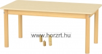 Téglalap asztal, 120x67x64 cm, lekerekített sarkokkal, élekkel - juhar