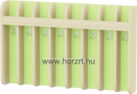 Rekeszes Törölköző- és pohártartó, 8 fő részére - zöld hátlappal