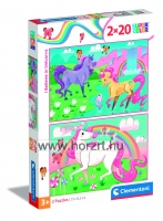Puzzle 2x20 darabos -<br>Mágikus unikornis