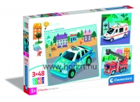 Puzzle 3x48 darabos -<br>Szirénázó járművek