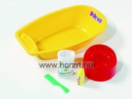 Európai baba - fiú, kopasz, fürdethető, 33 cm 10 hó+