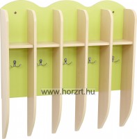 Törölköző- és fogmosópohár tartó, 5 fakkos - világoszöld