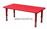 Happy Téglalap asztal, állítható magasságú - piros