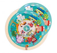 Hape 2 oldalú kör puzzle - munkahely és foglalkozások