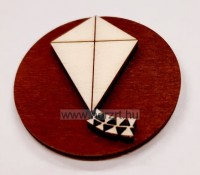 Pöttyös bögre fa öntapadós korongos jel