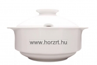 Levesestál + fedő, 3L, fehér, porcelán