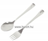 Gyermek evőeszköz készlet, mintás, 2 részes