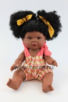 Néger baba - lány, hajas, fürdethető, 37 cm 24 hó+
