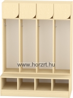 Flóra magas gyermeköltöző 6 személyes - 3 fakkos - 6 ajtós -polcos cipőtartóval