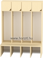 Komfort gyermeköltöző 4 fős , cipőtartóval-juhar felül ajtós
