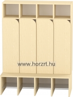 Komfort gyermeköltöző 4 fős , cipőtartóval-juhar alul ajtós