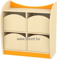 Marci íves kisszekrény - 4 fiókos, juhar-narancs