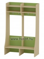 Marcika öltözőszekrény, bölcsis, 4 személyes, dupla polcos, juhar-zöld