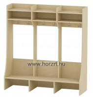 Marcika öltözőszekrény, bölcsis, 6 személyes, dupla polcos, juhar