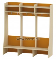 Marcika öltözőszekrény, bölcsis, 6 személyes, dupla polcos, juhar-narancs