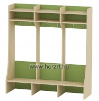 Marcika öltözőszekrény, bölcsis, 6 személyes, dupla polcos, juhar-zöld