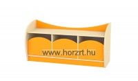 Marci alacsony szekrény,<br>3 fiókkal, juhar-narancs,<br>narancs színű fiókokkal