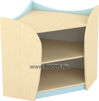 Marci sarokelem, 75x75x86 cm, juhar-pasztelkék