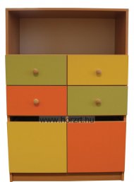 Fanni Fiókos, Polcos, Színes Szekrény 80x40x148 cm - Juhar alappal
