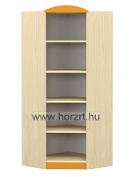 Flóra sarokszekrény, 40x40x160 cm, juhar-narancs