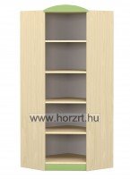 Flóra sarokszekrény, 40x40x160 cm, juhar-zöld