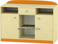 Flóra tálalószekrény, 120x90x50 cm, juhar-narancs