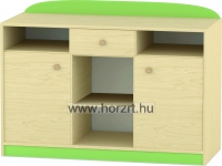 Flóra tálalószekrény, 120x90x50 cm, juhar-zöld