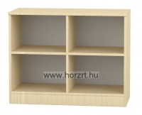 Flóra alacsony nyitott szekrény 4 rekeszes, juhar