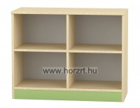 Flóra alacsony nyitott szekrény 4 rekeszes, juhar-zöld