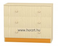 Flóra alacsony szekrény VII. 3 fiókos, juhar-narancs