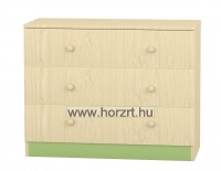 Flóra alacsony szekrény VII. 3 fiókos, juhar-zöld