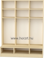 Flóra magas gyermeköltöző 6 személyes - 3 fakkos - nyitott -polcos cipőtartóval