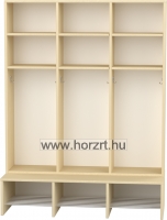 Flóra magas gyermeköltöző 6 személyes - 3 fakkos - nyitott -rácsos cipőtartóval