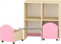 Komfort szekrény II. - gurulós pasztellrózsaszín tárolókkal