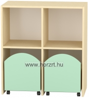 Komfort szekrény II. - gurulós pasztellzöld tárolókkal