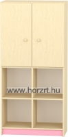 Komfort szekrény IV. - 6 fakkos - polcos felülajtós rózsaszín lábazattal