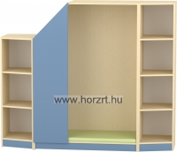 Komfort Bebújlak-kuckó IV. szett, összekötő polcokkal - acélkék