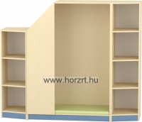 Komfort Bebújlak-kuckó IV. szett, összekötő polcokkal - acélkék