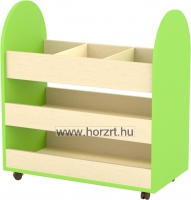 Gurulós eszköztároló – térelválasztó 3 fakkos sárga