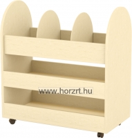 Gurulós eszköztároló – térelválasztó - 6 fakkos sárga