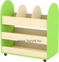 Gurulós eszköztároló – térelválasztó - könyvtartós zöld