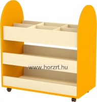 Gurulós eszköztároló – térelválasztó 3 fakkos narancs