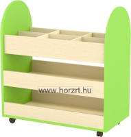 Gurulós eszköztároló – térelválasztó - 6 fakkos zöld