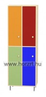 Gyermek öltözőszekrény - 4 ajtós, 4 személyes 60x40x180 cm