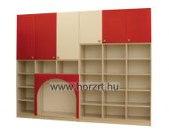 Irodabútor - Ajtós magas szekrény, polcos, 80x40x190 cm