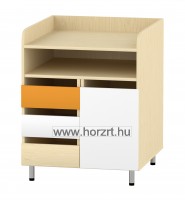 Flóra pelenkázószekrény - 3 fiókos, oldalszekrényes, 70x75x90 cm