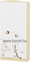 Sziluett Meserét Flóra teleajtós, 3 polcos szekrény - fehér-juhar